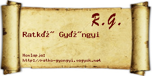 Ratkó Gyöngyi névjegykártya